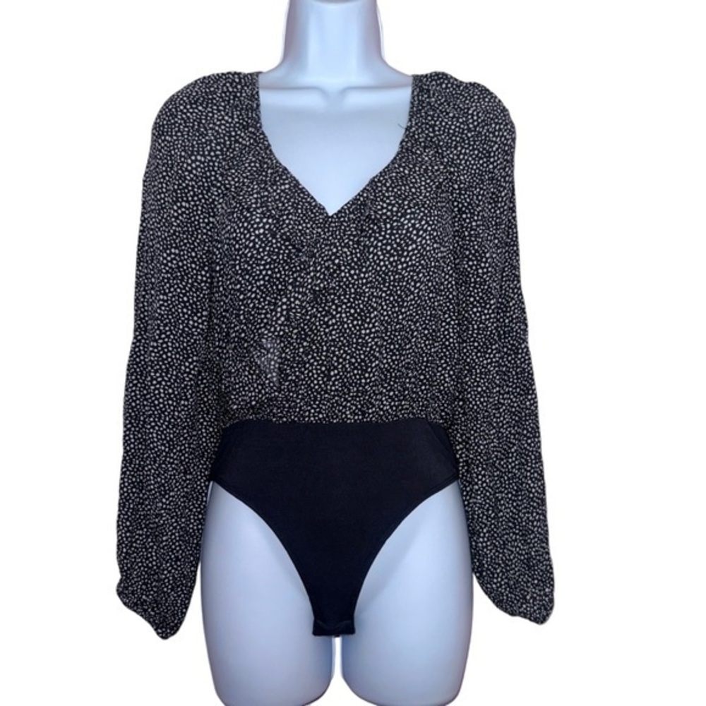 NWT Altar’d State polka dot‎ faux wrap bodysuit size XS